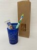KIGA-Zahnpflegebeutel blau mit Zahnbürste Modell Flexi im Papierbeutel