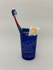 Junior-Zahnpflegebeutel blau mit  Zahnbürste Modell Smart im Papierbeutel